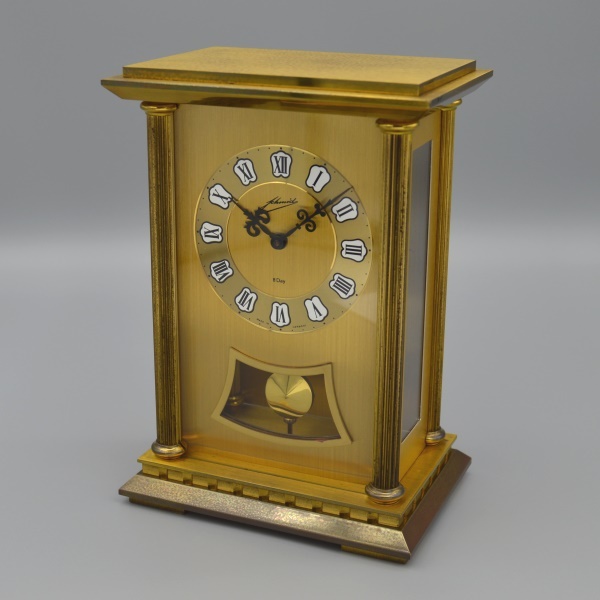 Briefbeschwerer Uhr in Rundinstrument Gehäuse Messing Tischuhr 